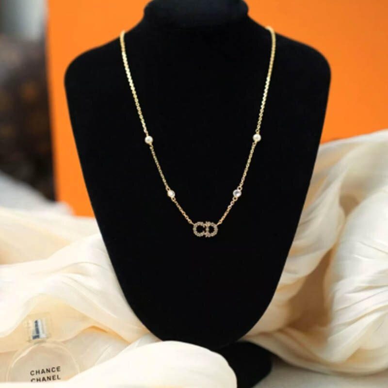 【自营】中古99新 Dior 迪奥 闲置新 奢华大牌 新款优雅镶钻项链