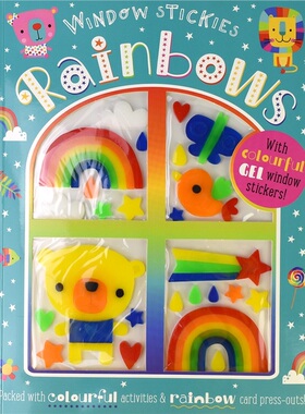 【自营】Window Stickers Rainbow 窗花贴纸活动书 DIY手工 益智游戏 涂色 找找乐 迷宫 专注力培养 儿童英语读物 英文原版