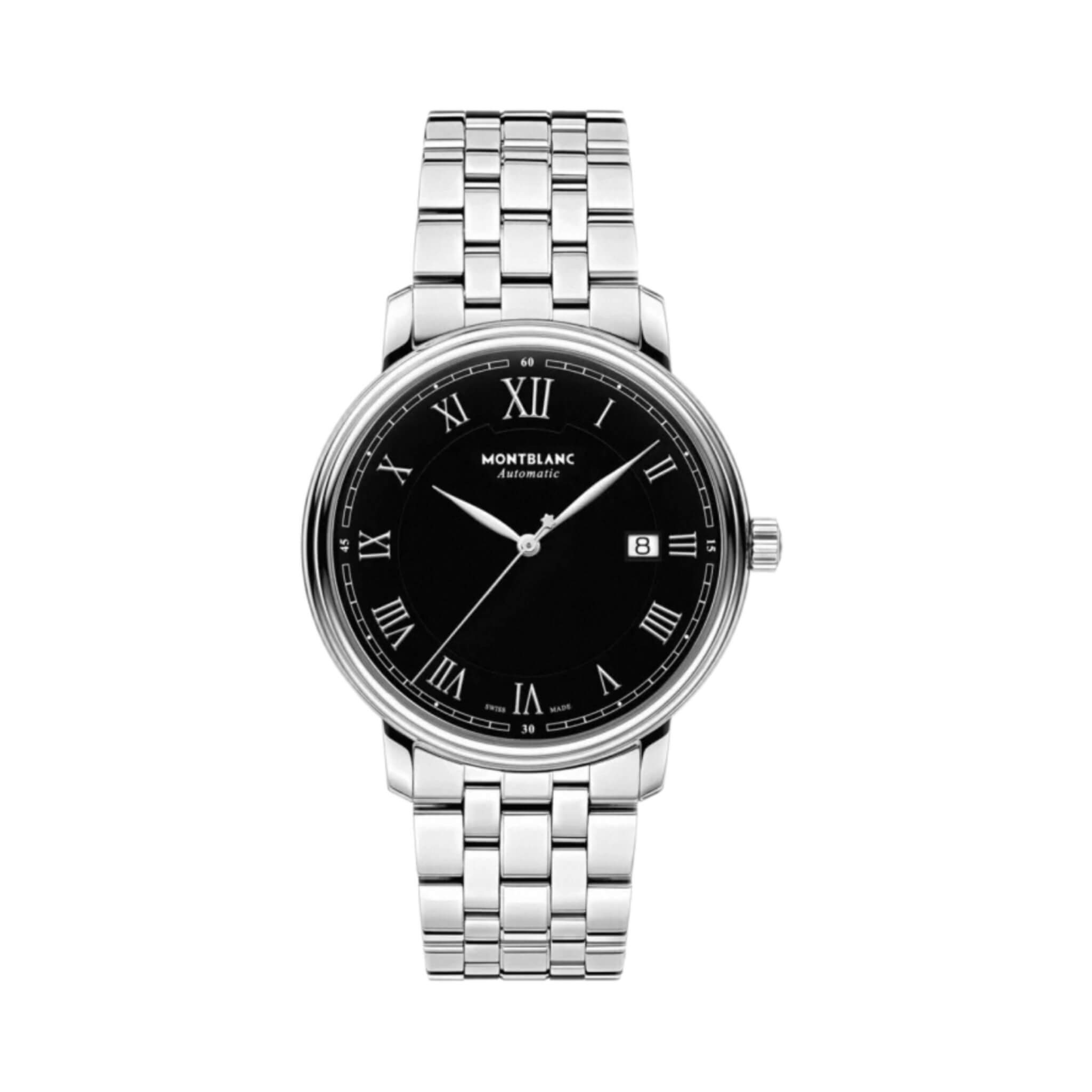 【自营】中古99新万宝龙/传统系列/40mm/黑盘钢带/男士手表