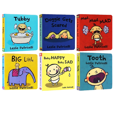 【自营】Leslie Patricelli 英文绘本 6册 Doggie Gets Scared/Mad Mad /Tubby/Tooth 脏小弟一根毛 纸板书  生活习惯
