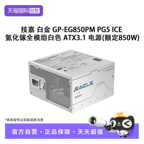 【自营】技嘉GP-EG850PM PG5 ICE 氮化镓全模组白色 电源