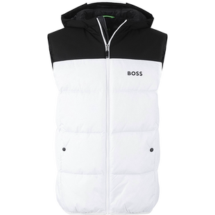 【自营】Hugo Boss雨果博斯男士薄款鸭绒连帽羽绒服马甲 50497645