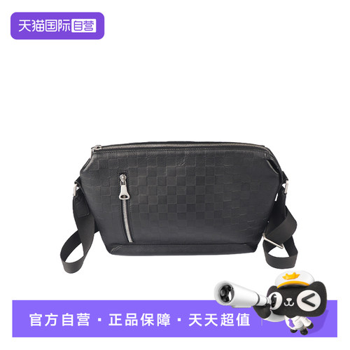 【自营】中古9新LOUIS VUITTON路易威登黑色DAMIER小号斜挎包