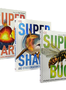 【自营】DK Super Collection 3 Books DK超级百科系列套装3册 科普知识百科全书 超大昆虫鲨鱼海洋地球地理 英文原版进口图书