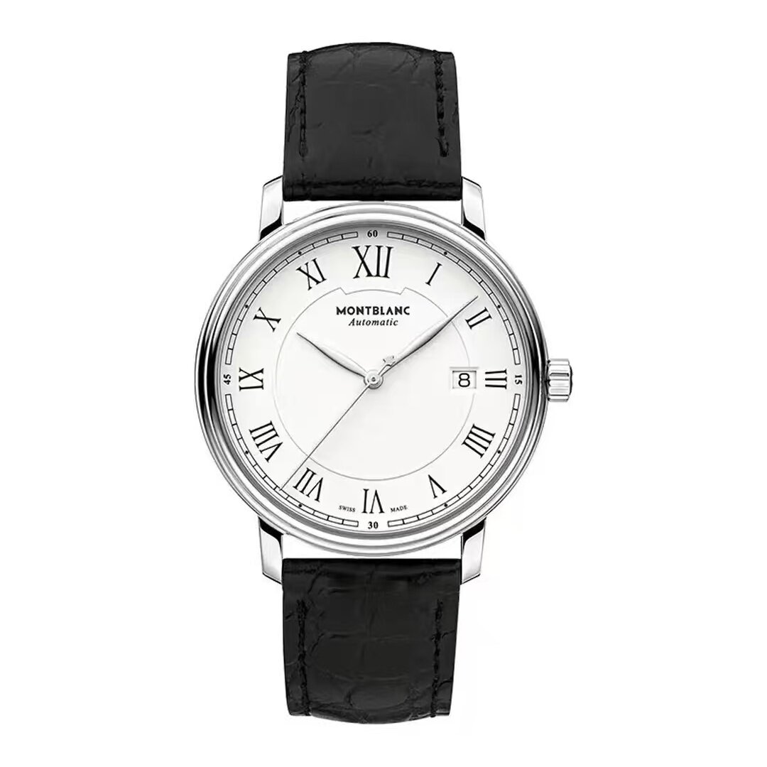 【自营】中古99新万宝龙/传统系列/40mm/白盘皮带/男士自动机械
