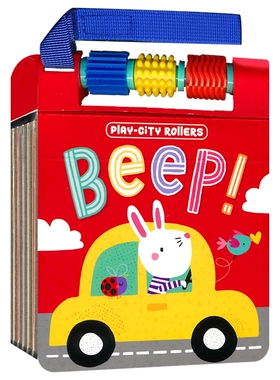 【自营】Play City Rollers Beep! 交通工具单词书 拖拉机 挖掘机词汇认知 早教启蒙 魔术贴可悬挂 硅胶可转动 英文原版进口图书