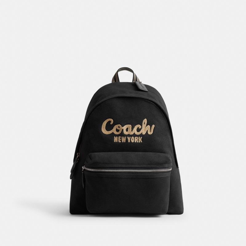 COACH/蔻驰双肩包刺绣徽标大号