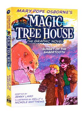 【自营】神奇树屋漫画版7英文原版黄昏下的剑齿虎 Magic Tree House Sunset of the Sabertooth Graphic Novel 儿童冒险桥梁章节书