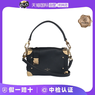 VUITTON路易威登SIDE 中古85新LOUIS TRUNK黑色粒面牛皮 自營