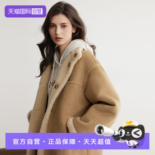ELLE复古麂皮绒毛绒短外套