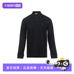 【自营】BURBERRY/博柏利马术骑士徽标刺绣纯色百搭长袖Polo衫T恤