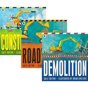 【自营】Demolition Roadworks Construction 工程机械认知绘本 挖掘机 交通工具 儿童科普 英语早教 亲子读物 英文原版进口图书