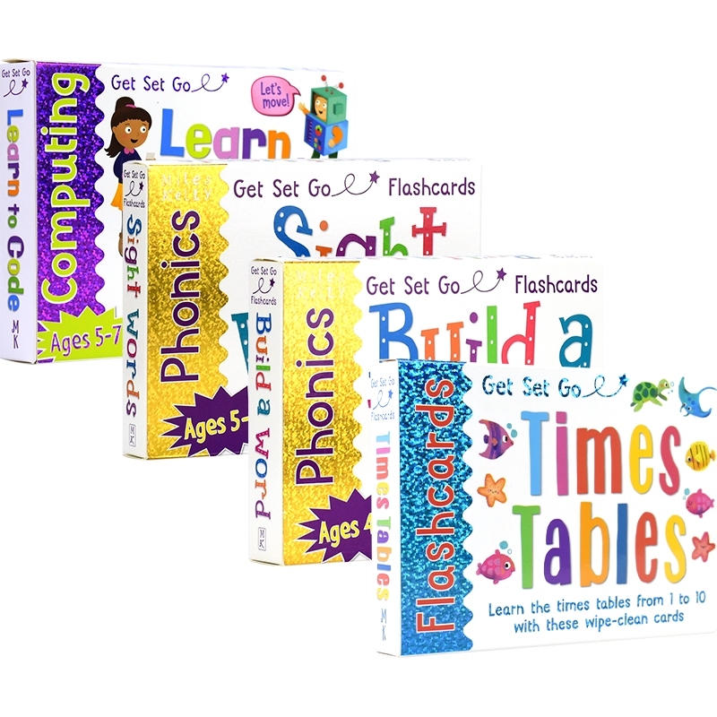 【自营】Get Set Go Flashcards Sight Words Phonics Code Times Tables 高频词编程乘法闪卡 幼儿英语启蒙 学习游戏卡 英文原版