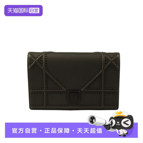【自营】中古9新DIOR(迪奥)DIORAMA POUCH黑色牛皮斜挎包链条包