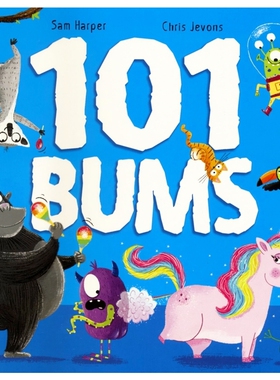 【自营】101 Bums 101个屁股 儿童英语韵律绘本 搞笑故事 认知动物 反义词 3-6岁 亲子读物 英文原版进口图书