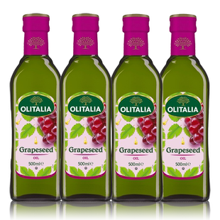 【自营】意大利进口olitalia奥尼 葡萄籽油 500ml*4瓶清爽花青素