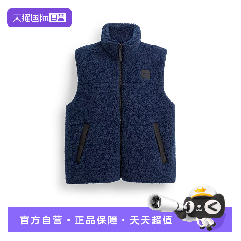 【自营】COACH/蔻驰休闲通勤拉链开合高领无袖马甲男款黑色蓝色图片