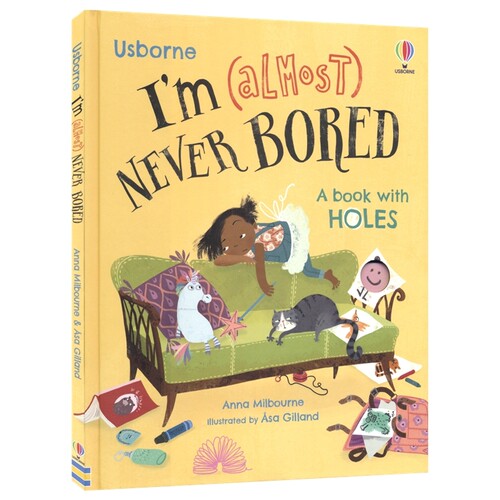 【自营】Usborne I'm (Almost) Never Bored 尤斯伯恩 我(几乎)从不感到无聊 智慧故事绘本 精装大开本 洞洞设计 英文原版进口