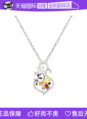 彩色宝石项链女纯银轻奢高级感