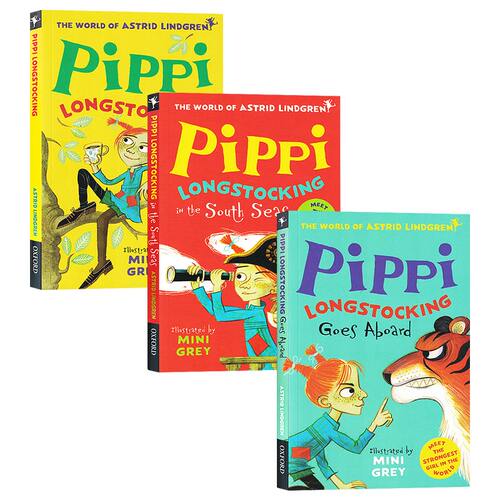 【自营】牛津精品小说读物 长袜子皮皮3册 英文原版小说 Pippi Longstocking Three Books Pack 国际安徒生奖 林格伦作品