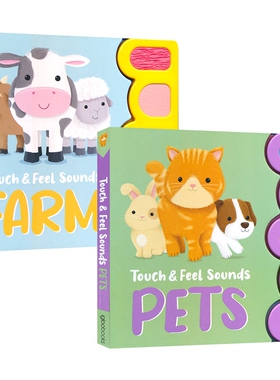 【自营】Touch & Feel Sounds Pets Farm 触摸发声纸板书 宠物农场 英语早教启蒙 多感官训练 亲子绘本 事物认知 英文原版