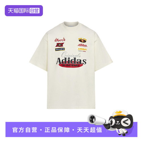 【自营】阿迪达斯三叶草赛车风oversized半袖男宽松短袖T恤LD6516