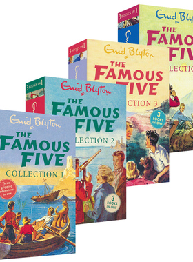 【自营】Enid Blyton伊妮德·布莱顿The Famous Five 1-12 五个小伙伴历险记三和一合集4册 儿童英文原版章节小说 进口英语图书