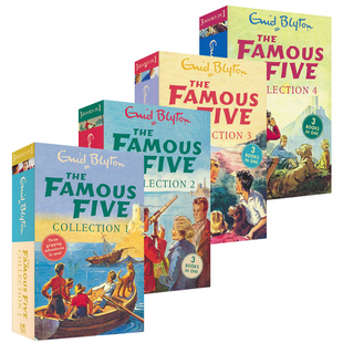 儿童英文原版 进口英语图书 Blyton伊妮德·布莱顿The Five Enid Famous 章节小说 五个小伙伴历险记三和一合集4册 自营