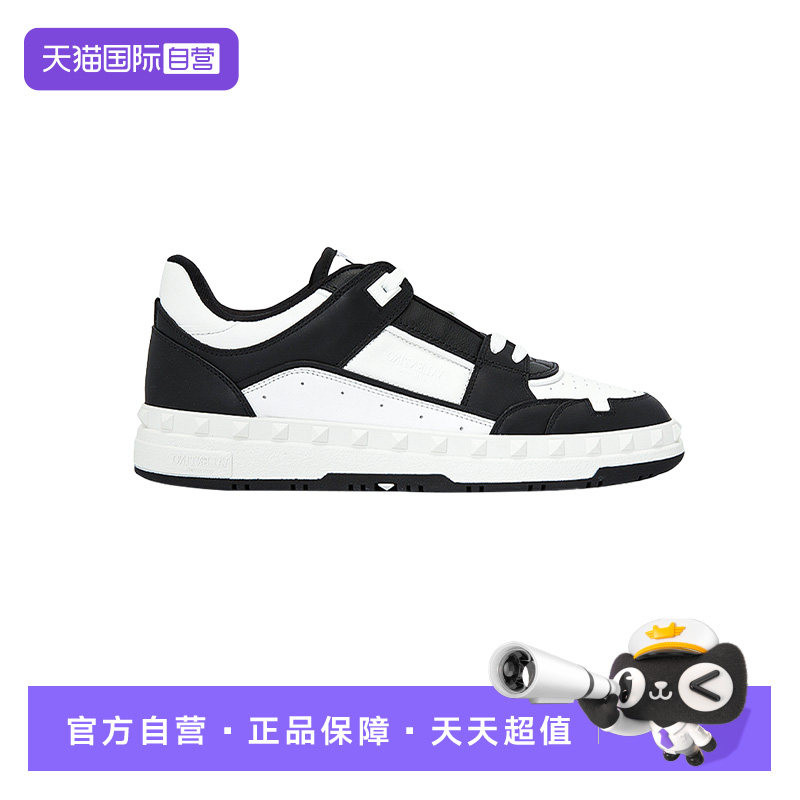【自营】Valentino/华伦天奴黑白拼色橡胶铆钉低帮板鞋休闲运动鞋