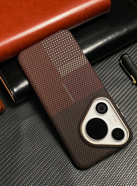 适用华为Prua80手机壳新款超薄碳纤维硬壳内置磁吸80pro金属镜框防摔prua70Pro高级感凯夫拉纹理70pro+保护套