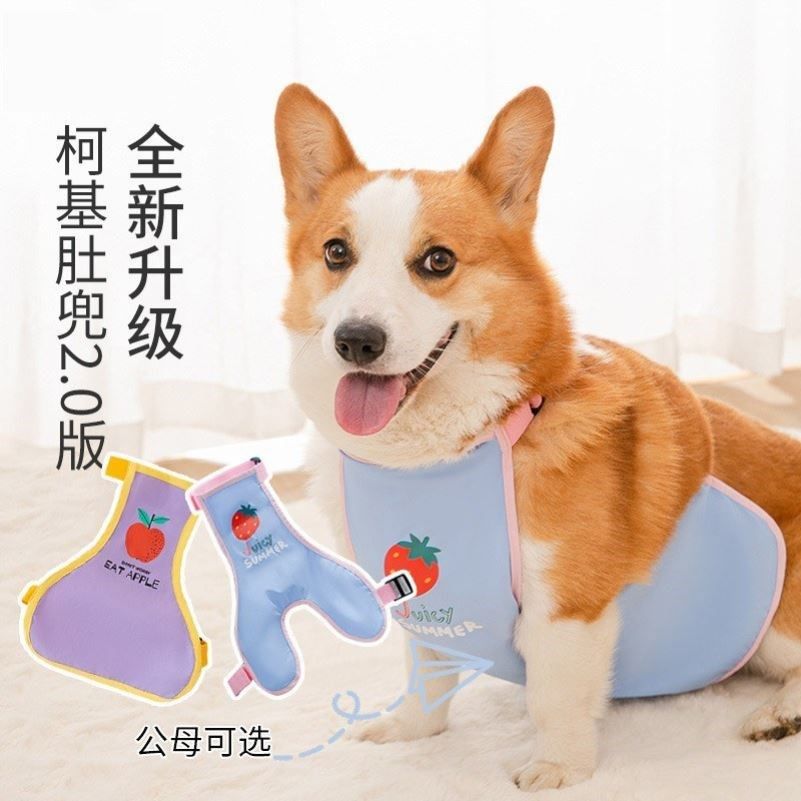 狗狗肚兜柯基犬防水宠物雨衣柯基保暖护肚公狗秋冬衣服防脏护肚子