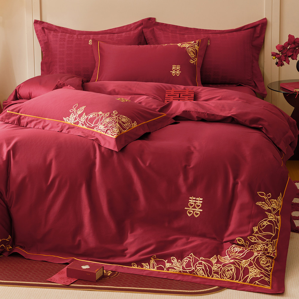 高端中式婚庆100S澳棉四件套