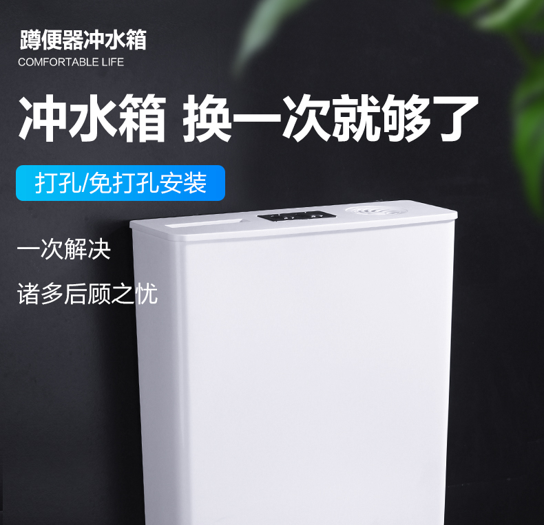 抽水马桶冲厕所水箱便池蹲坑蹲便器家用卫生间节冲水器双按大冲力