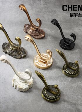 厂家直销现代简约欧式复古高级浴室衣间挂衣钩全铝合金大衣钩