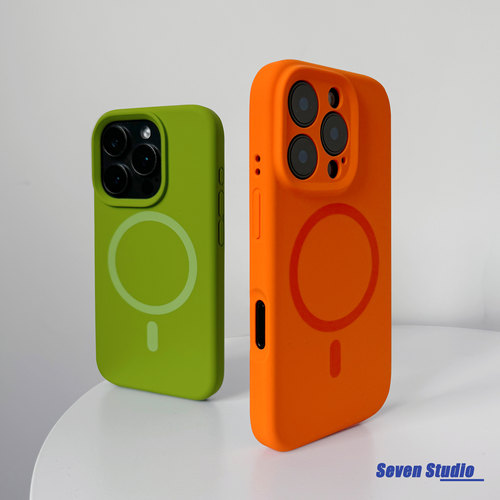 荧光橙iPhone16Pro强磁吸手机壳