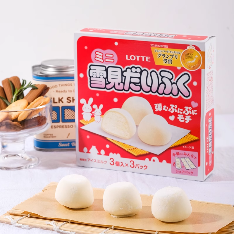 日本进口乐天雪见大福糯米糍雪糕新北海道香草奶油团子网红冰淇淋