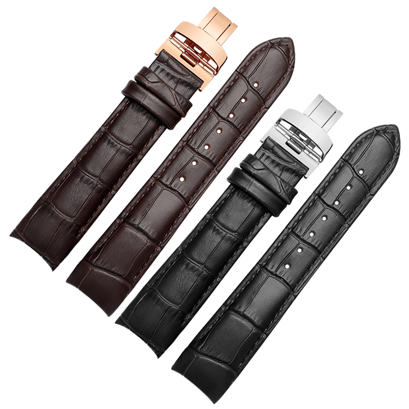 M024弧口真皮手表带20mm