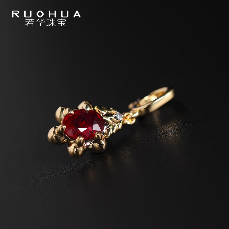 若华珠宝龙葵=鸽血红宝石吊坠女18K金彩宝颈饰精致礼物时尚单品,珠宝/钻石/翡翠,颈饰,淘宝优惠券,粉丝福利购,淘宝优惠卷