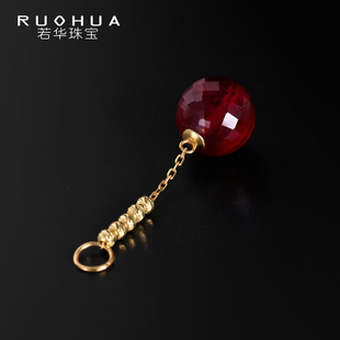 若华珠宝红运 大颗粒红宝石吊坠女18K金项链彩宝耳环配件DIY耳饰