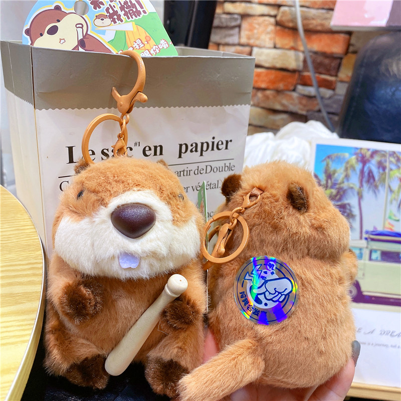 创意搞笑打我撒发声土拨鼠钥匙扣