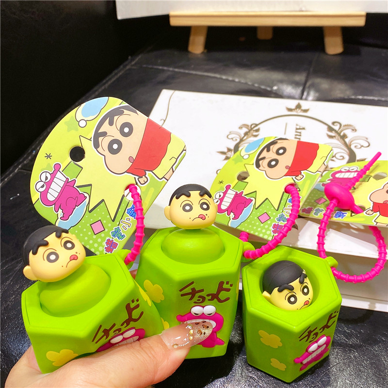 正版蜡笔小新解压钥匙扣挂件