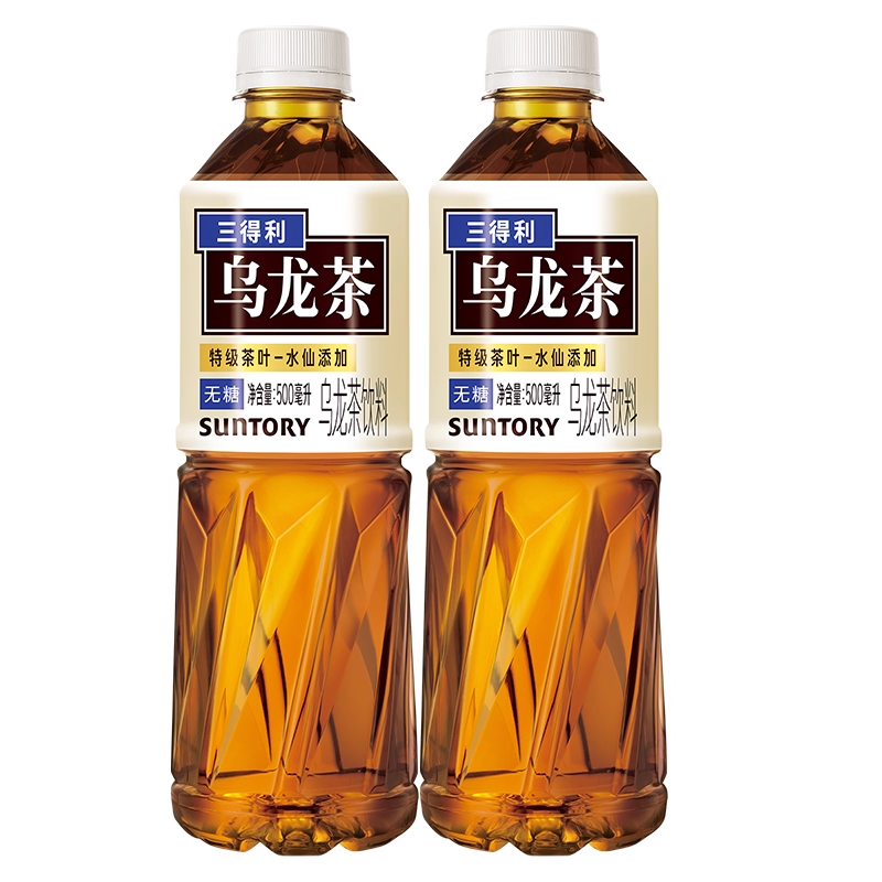 SUNTORY/三得利乌龙茶无糖低糖0糖0脂茶饮料500ml*2瓶