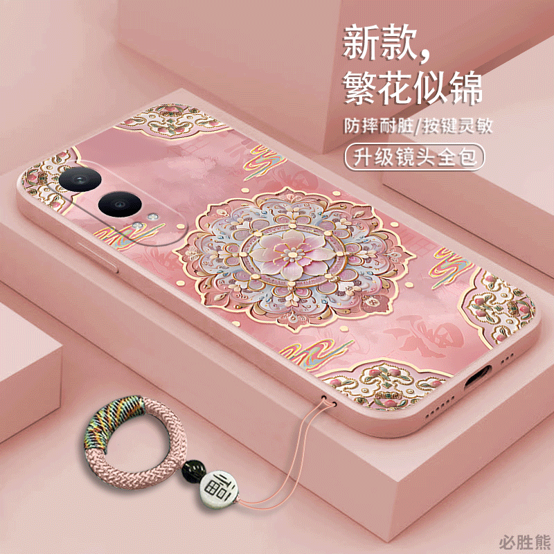 繁花似锦适用oppok12x手机壳新款k12plus保护套k11x/k11/k10活力版磨砂k9x/x9s/k9全包镜头防摔简约液态硅胶