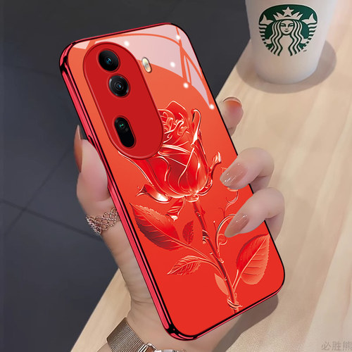 玫瑰适用opporeno11手机壳新款reno11pro/10/9保护套超薄reno8pro+全包reno7/6/5女款pro/pro+超薄简约高颜值
