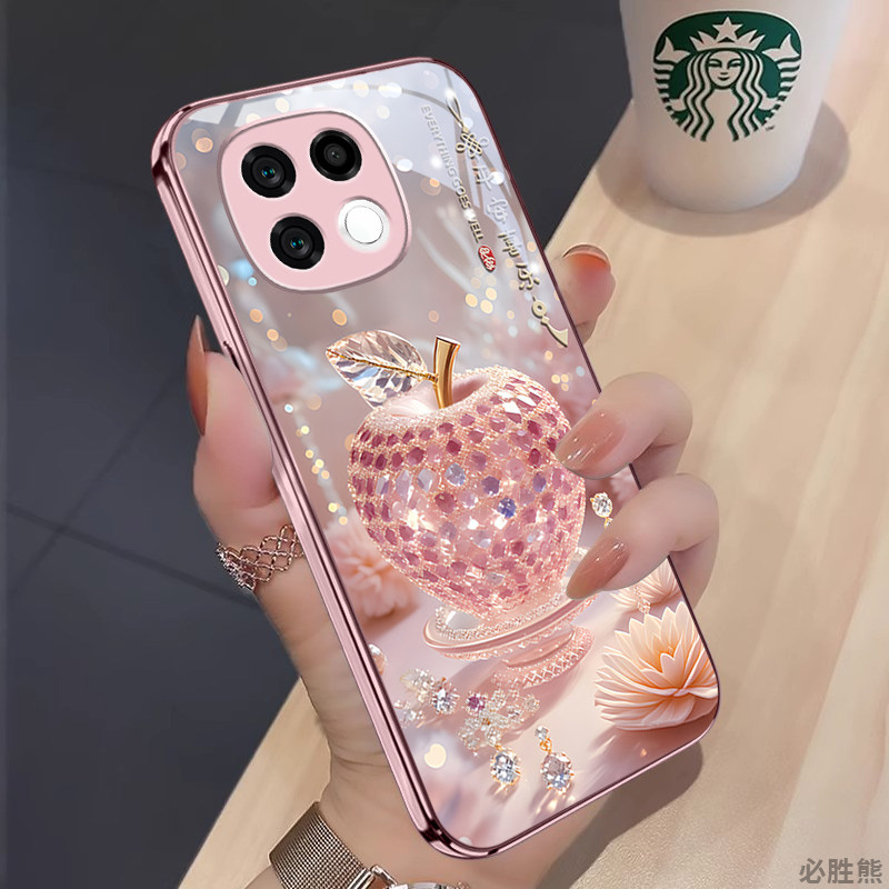 水晶苹果适用vivoiqoo13手机壳新款iqoo12/11s保护套防摔iQoo10/9/8高级感IQOO7/6简约pro全包超薄耐脏简约女
