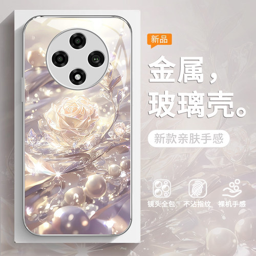 水珠玫瑰适用oppoa3pro手机壳新款防摔A2pro女款a1pro手机套oppoa60超薄a96玻璃a1s全包边a93s高级A58硬壳a97