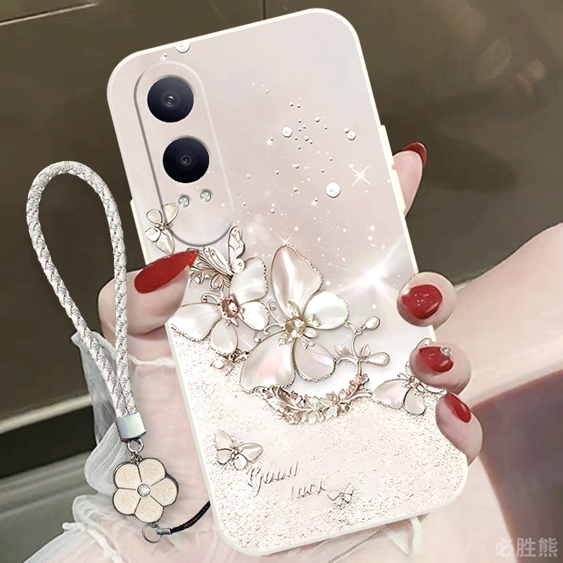 珍珠蝴蝶适用oppok12x手机壳新款k12plus保护套k11x/k11/k10活力版磨砂k9x/x9s/k9全包镜头防摔简约液态硅胶