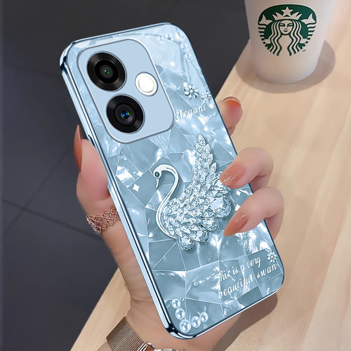 优雅天鹅适用红米Turbo3手机壳新款红米k70/k60/k50保护套女款红米note13/12/11高档至尊版Turbo/pro简约全包