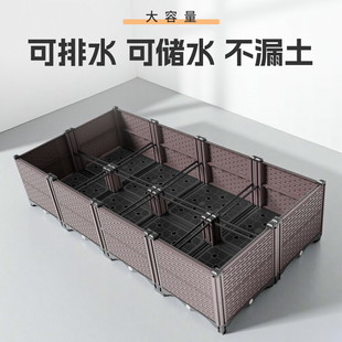 花箱种植箱阳台户外别墅种菜种花专用塑料特大号加厚加宽种植花箱
