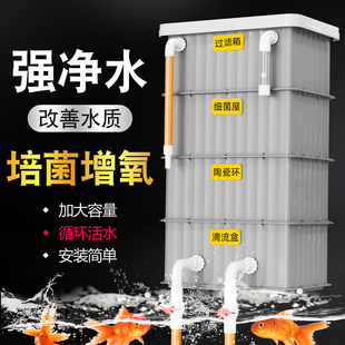 鱼缸过滤器周转箱过滤盒三合一水循环过滤系统养龟养鱼过滤器外置